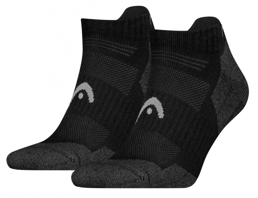 2 Paar Head Hiking - Funktions - Sneaker mit Polsterlippe - Schwarz - Größe 39/42
