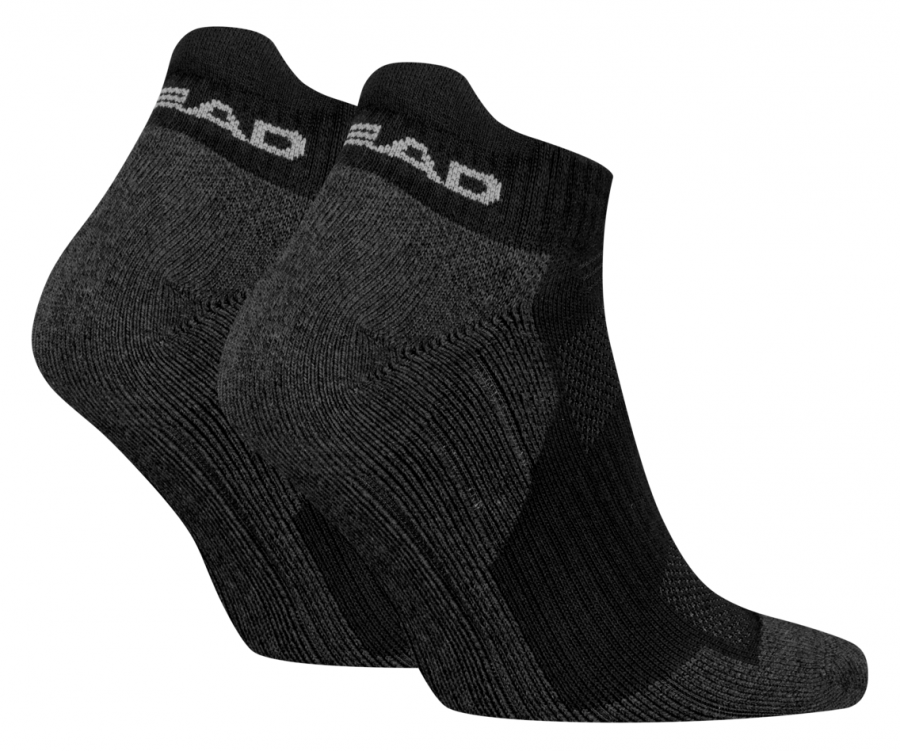 2 Paar Head Hiking - Funktions - Sneaker mit Polsterlippe - Schwarz - Größe 43/46
