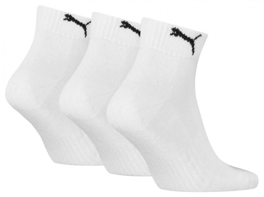 3 Paar Puma Sport P-Sohle MATCH Quarter - Weiss