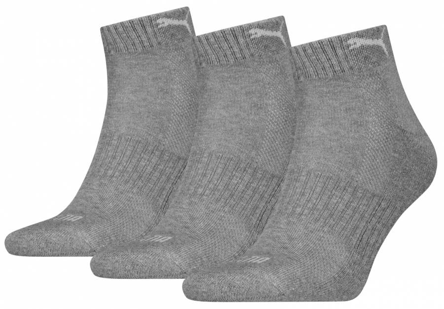 3 Paar Puma Sport P-Sohle MATCH Quarter - Grau