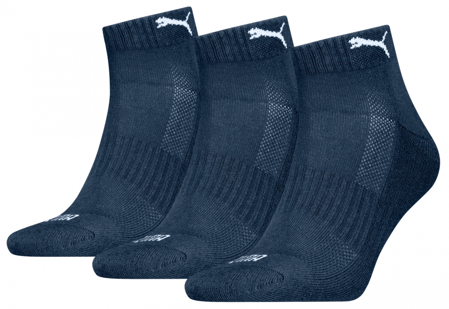 3 Paar Puma Sport P-Sohle MATCH Quarter - Marineblau