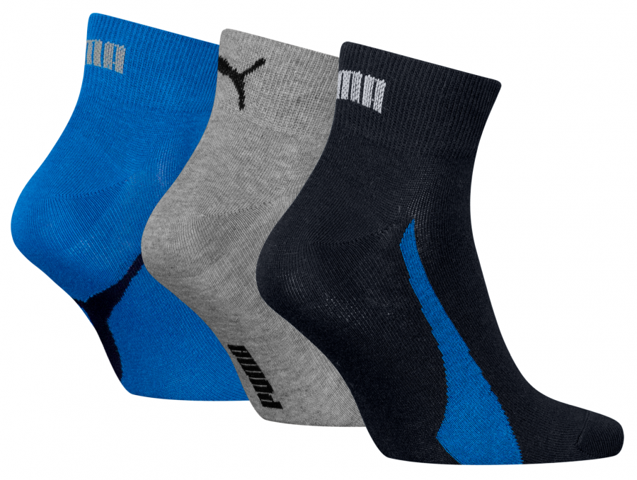 3 Paar Puma Retro Lifestyle Quarter - FX Set: Navy/Blau/Grau