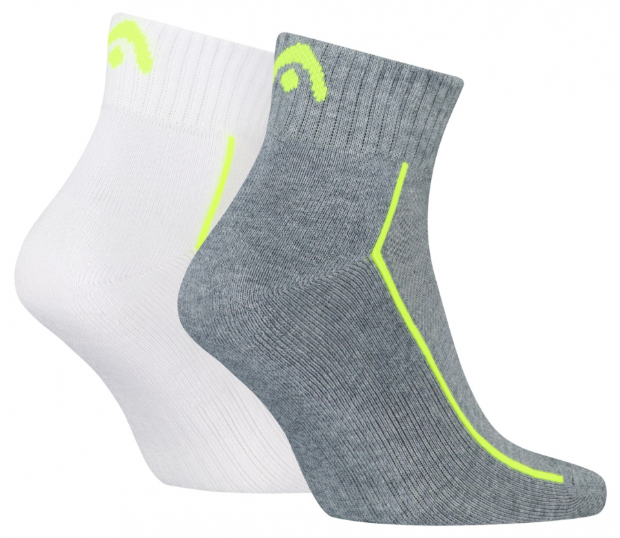 2 Paar HEAD All Sports - Frotteesohle Quarter - Grau/Weiß