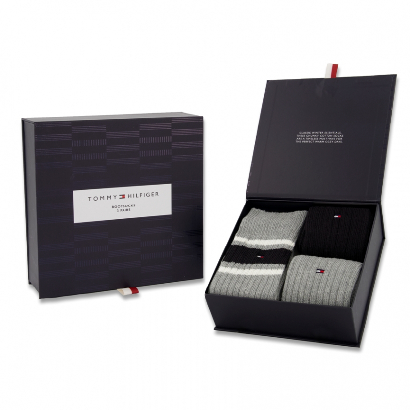 3 Paar Tommy Hilfiger Herren - Cosy Bootsocks - Geschenkbox: Black