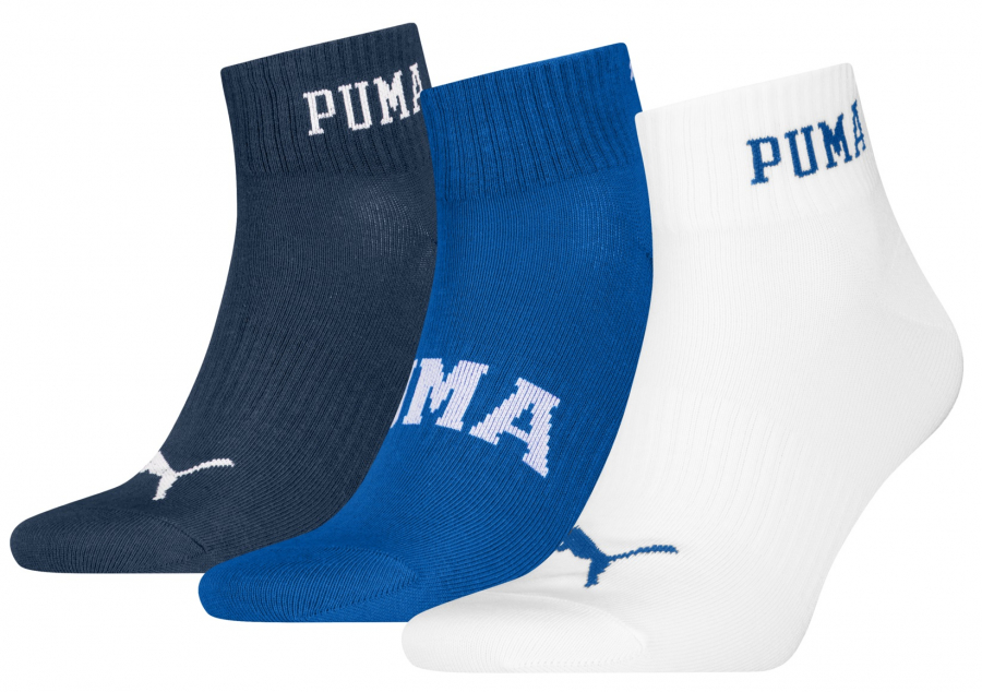 3 Paar Puma Quarter - Sportstyle Farbset - Blue Combo - Größe 35/38