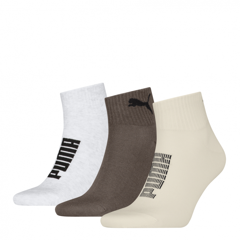 3 Paar Puma Quarter - Performance Sportstyle - FX Brown/Natur - Größe 35/38