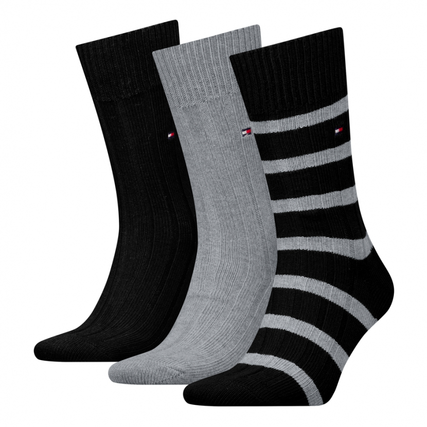 3 Paar Tommy Hilfiger Herren - Cosy Bootsocks - Geschenkbox: Black