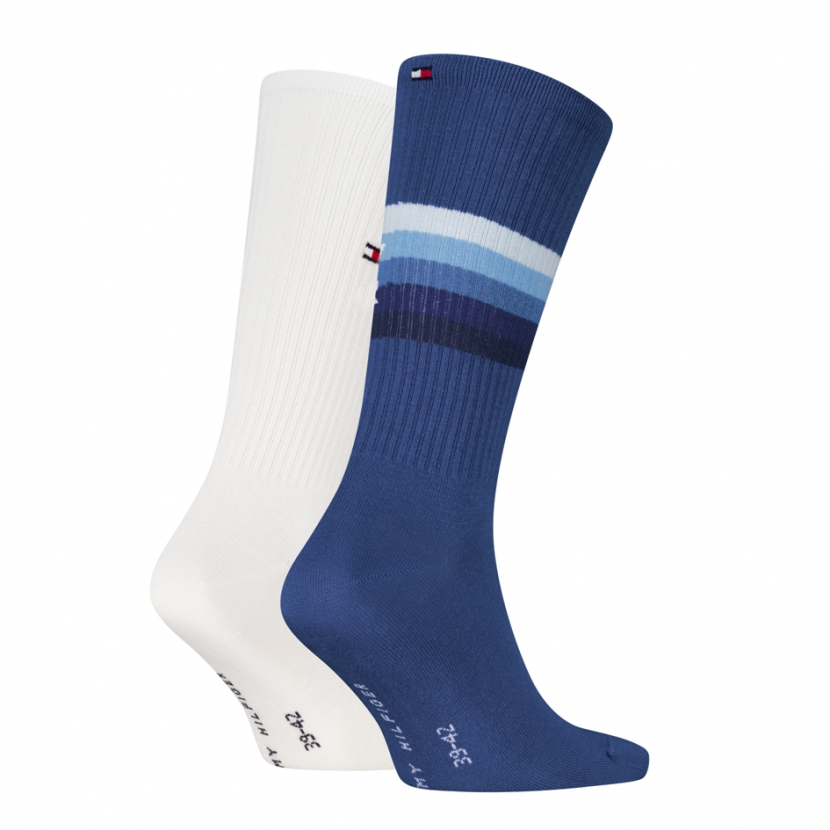 2 Paar Tommy Hilfiger Herren - Baumwoll Rippsocken - FX Farbset: Blue