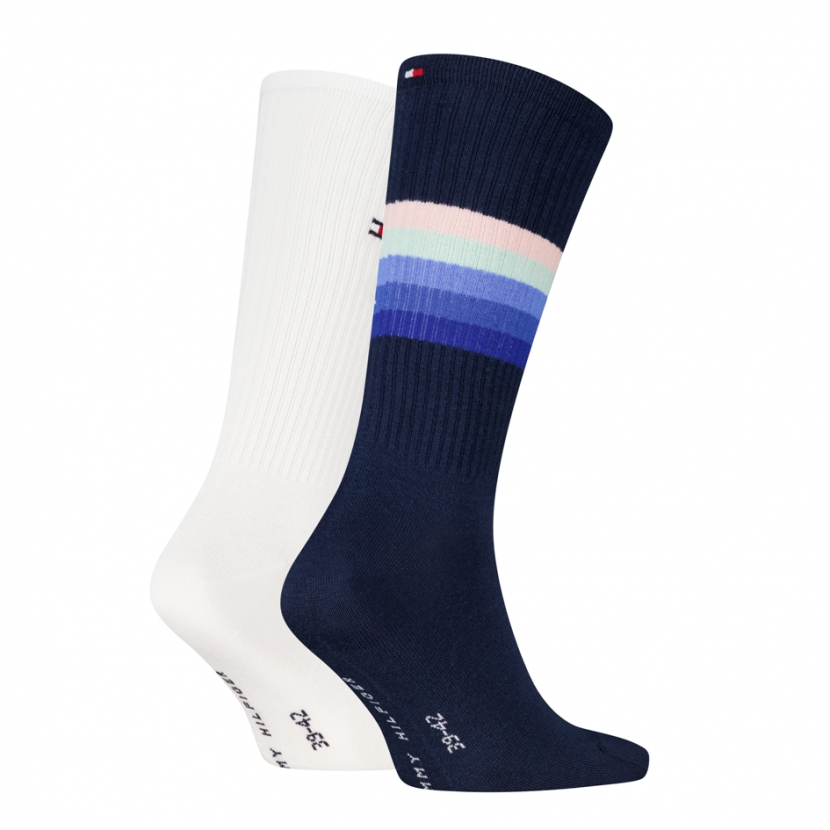 2 Paar Tommy Hilfiger Herren - Baumwoll Rippsocken - FX Farbset: Navy
