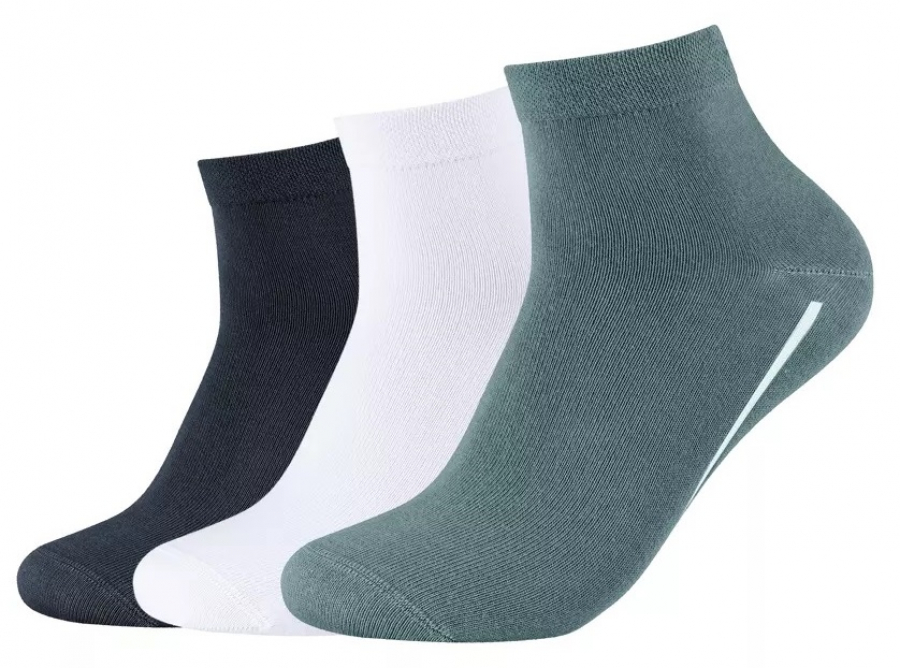 3 Paar Camano Baumwoll Quarter - druckfreie Kurzsocken - Atlantic Mix