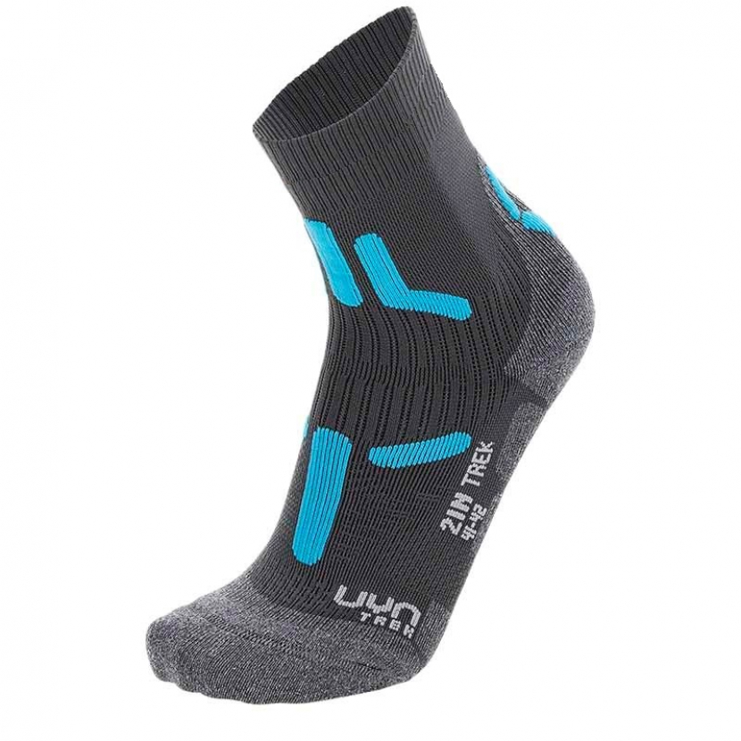 UYN Damen - Trekking 2IN Wandersocken - Anthrazit/Türkis