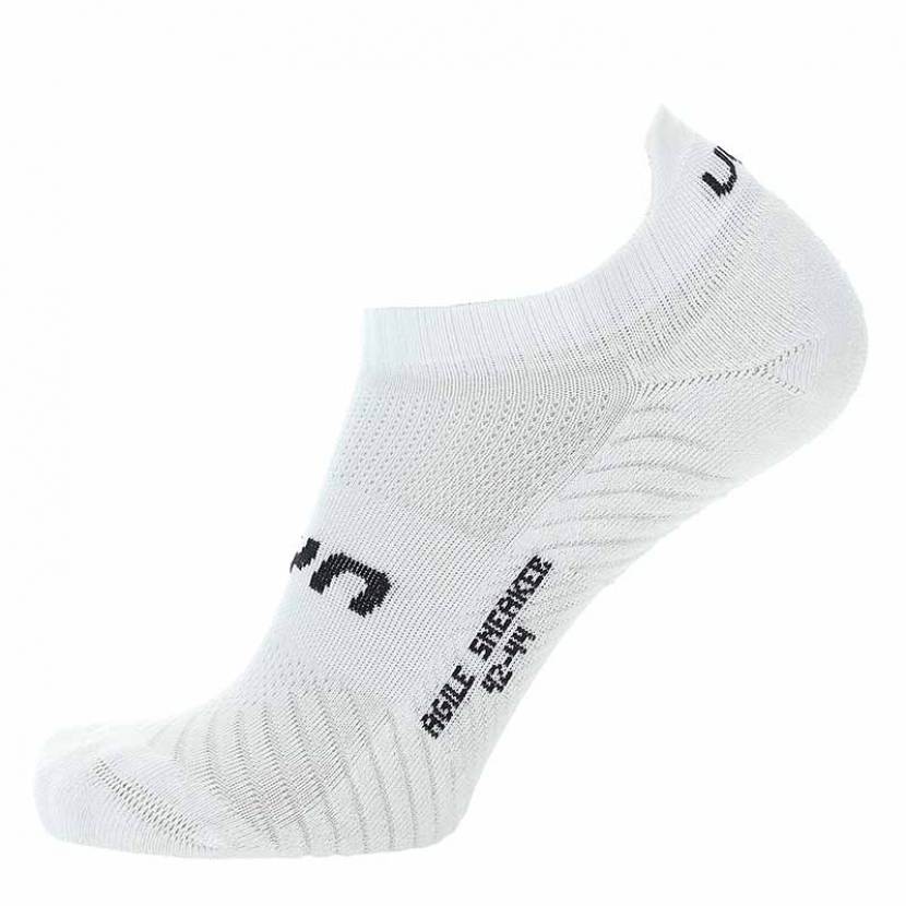 2 Paar UYN Unisex - Agile Sneaker mit Frotteesohle - Weiss