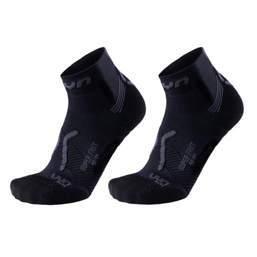 UYN Herren - Running Super Fast - Doppelpack !! - Schwarz