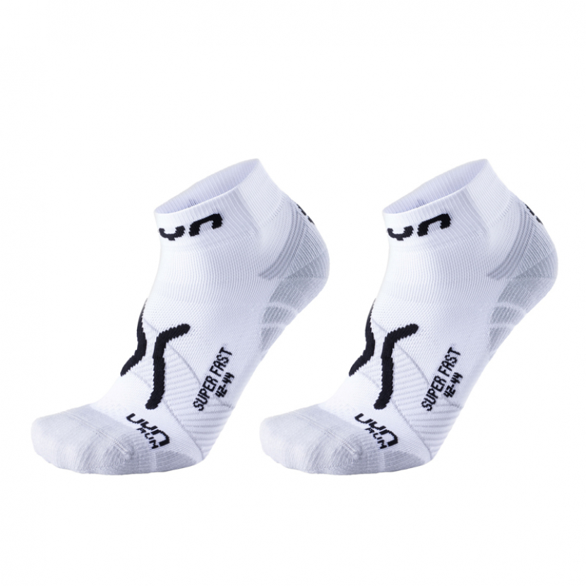UYN Herren - Running Super Fast - Doppelpack !! - Weiss/Grau