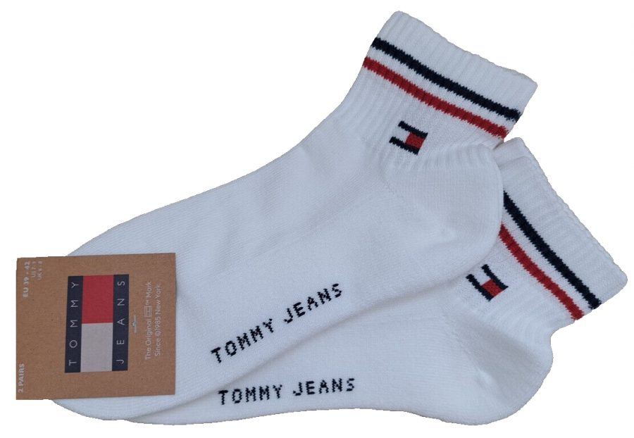 2 Paar Tommy Hilfiger Frotteesohle Sport - Quarter - White - Größe 39/42