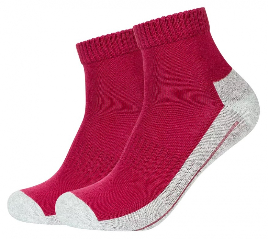 2 Paar Camano Sport Quarter - Frotteesohle Kurzsocken - Anemone