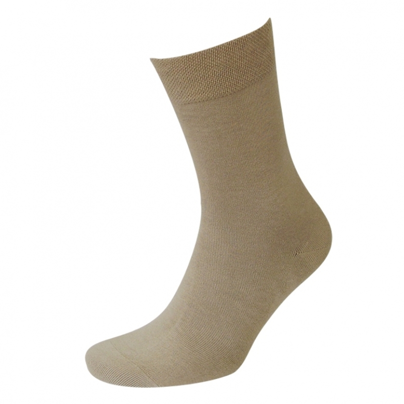 3 Paar Bambus Wellness Strümpfe ohne Gummi - Beige - Größe 47/49