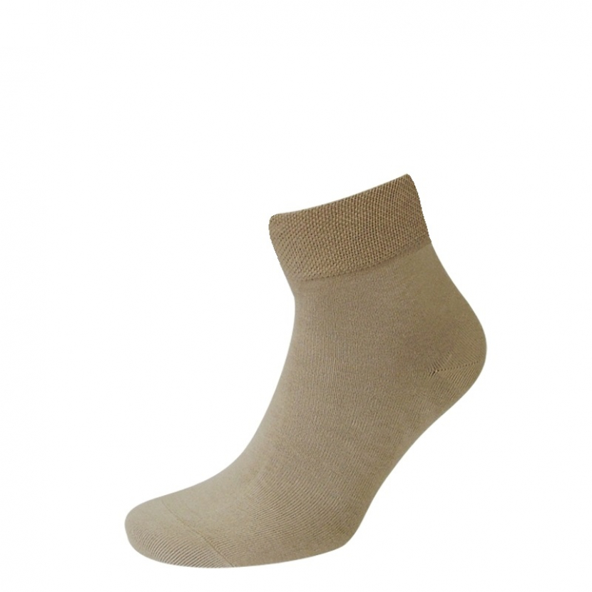 3 Paar Bambus Wellness Kurzsocken ohne Gummidruck - Beige