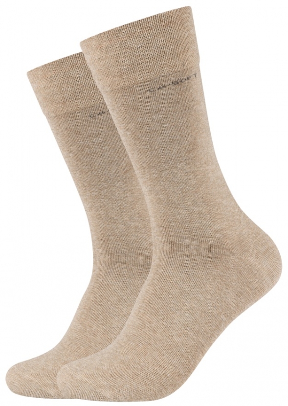 2 Paar CA - SOFTBUND Socken ohne Gummidruck - Beigemelange - Größe 39/42