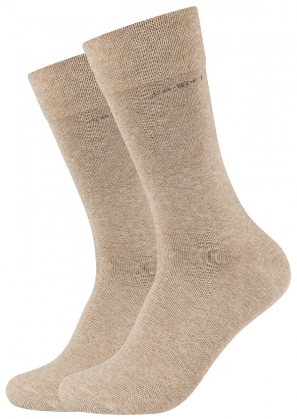 2 Paar Camano CA - SOFTBUND Socken Klassik - Sandmelange