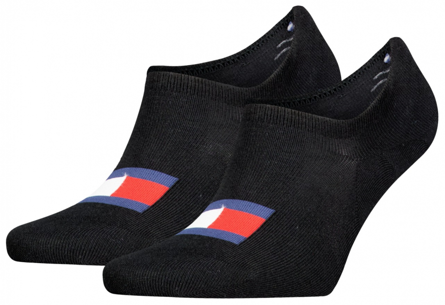 2 Paar Tommy Hilfiger Slip Stop HIGH CUT Footies- Schwarz - Größe 43/46
