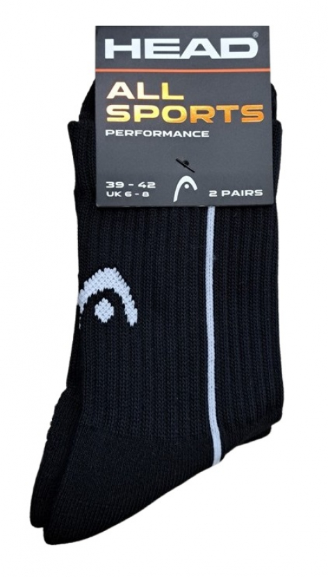 2 Paar HEAD All Sports - Kurzschaft Sportsocken - Schwarz
