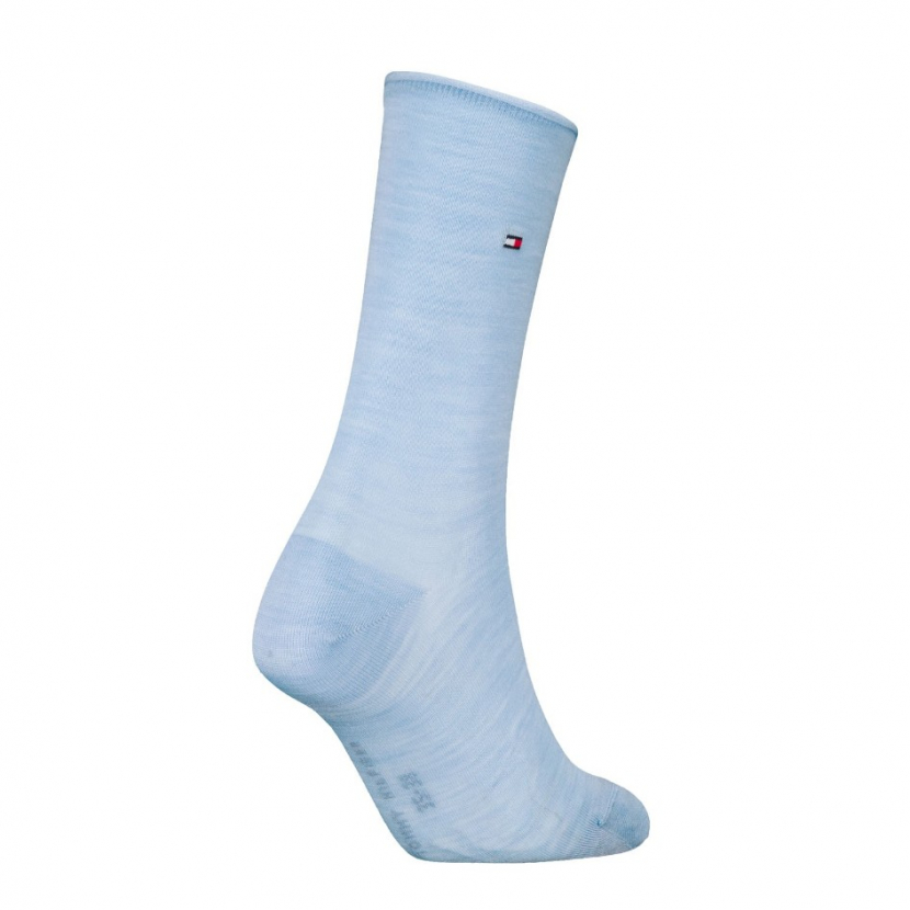 Tommy Hilfiger Damen Premium Soft Merino Rollrand Socken - Light Blue