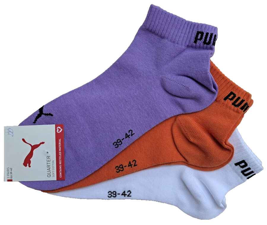3 Paar Puma Klassik Quarter - Farbset - FX Lavender Combo - Größe 39/42