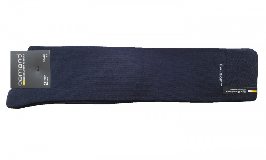 2 Paar Camano Baumwoll Softbund Kniestrümpfe - Marineblau