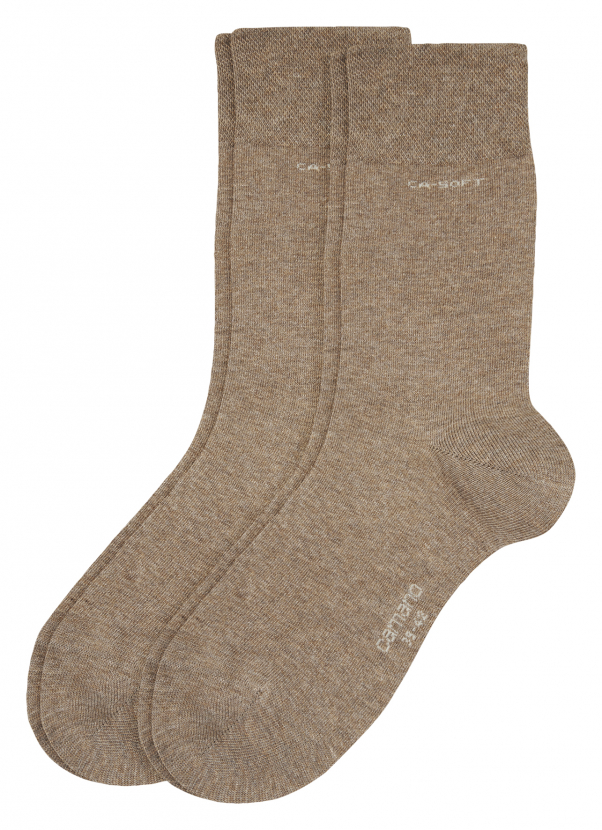 2 Paar Camano CA - SOFTBUND Socken Klassik - Caramel