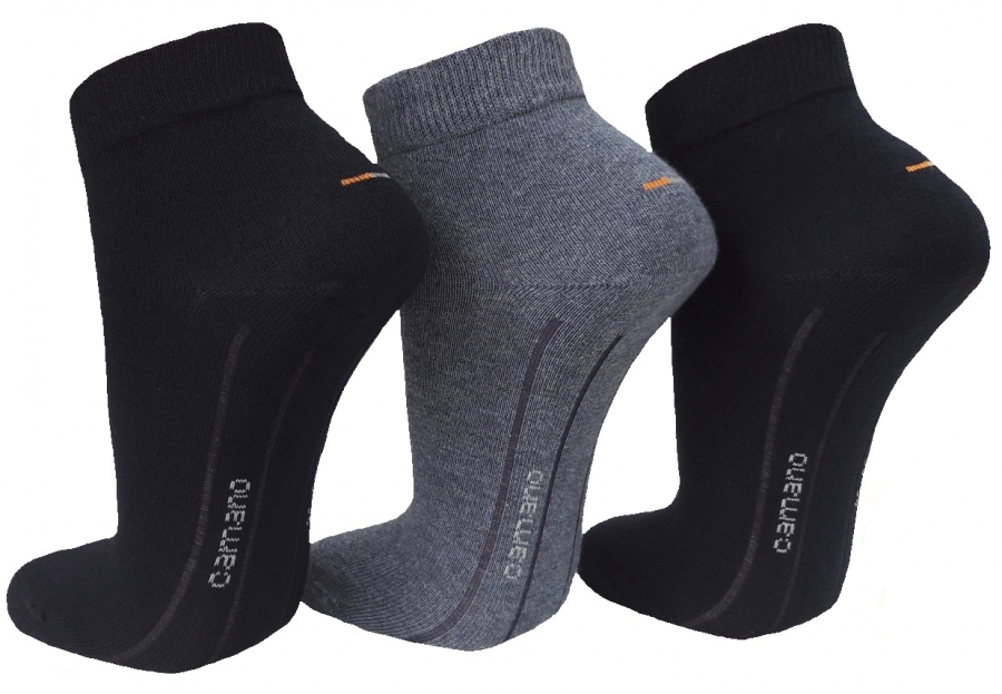 3 Paar Camano Quarter Kurzsocken ohne Gummi - Jeansmix - Größe 47/49