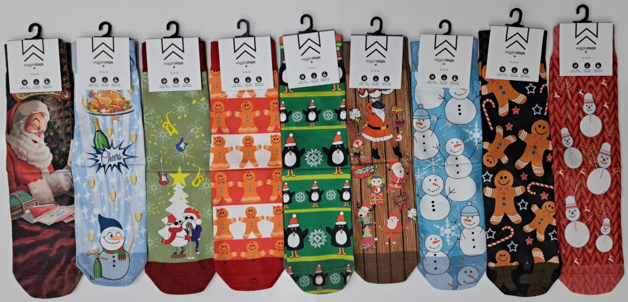 10 Paar Cool 7 und Wigglesteps Socken Restposten - MIX WEIHNACHTSMOTIVE