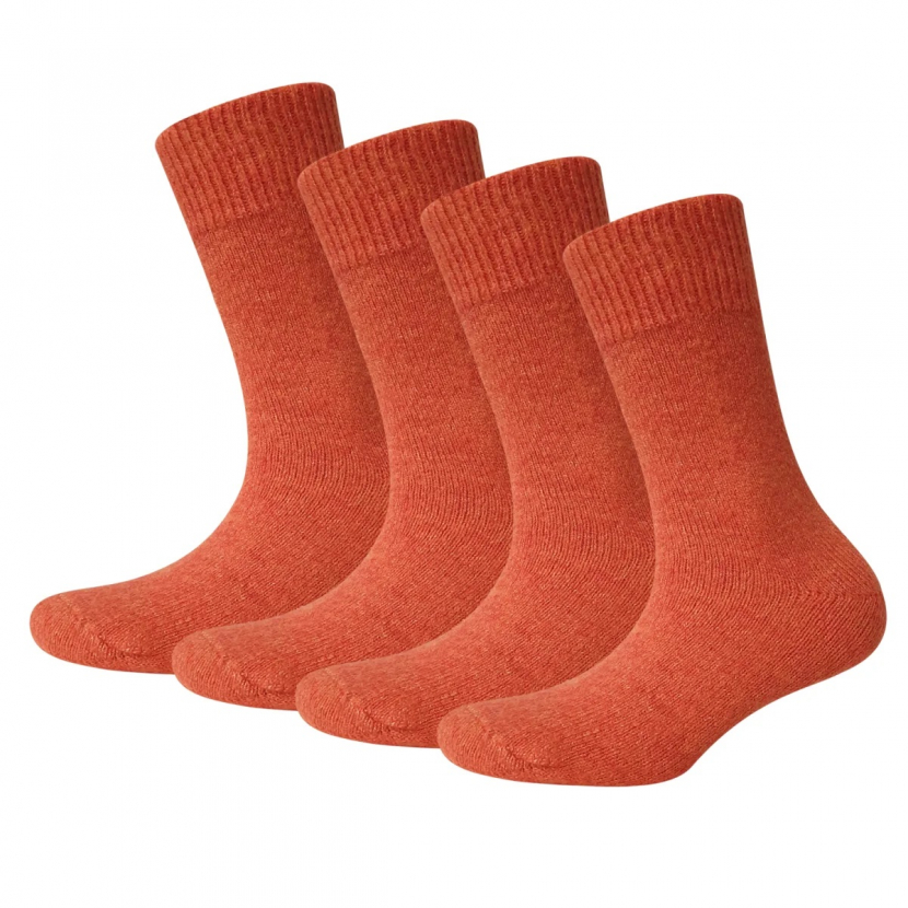 2 Paar Damensocken Mohair - Kuschelsocken - Orange