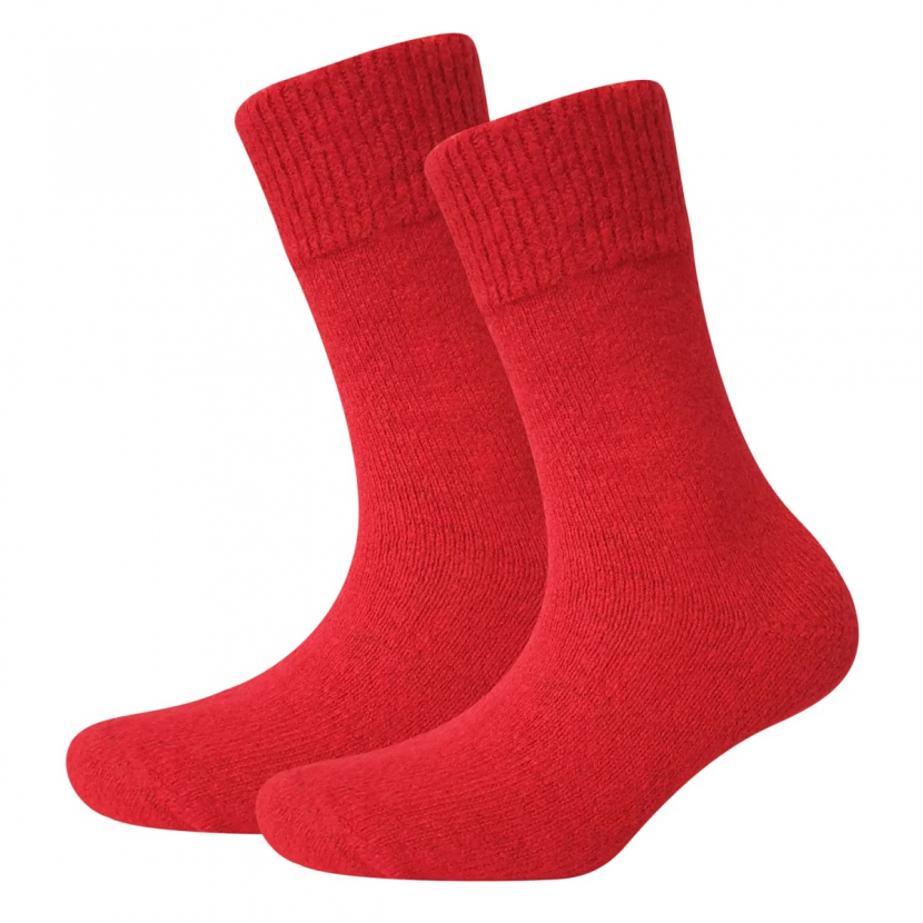 2 Paar Damensocken Mohair - Kuschelsocken - Rot