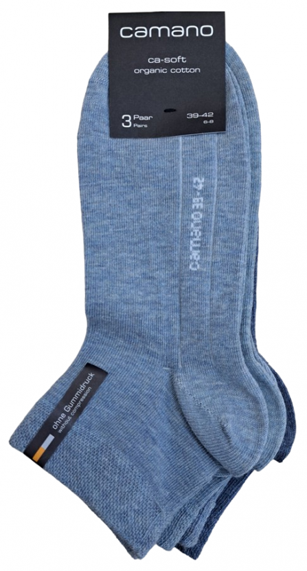 3 Paar Camano Baumwoll Quarter - druckfreie Kurzsocken - Deminmix