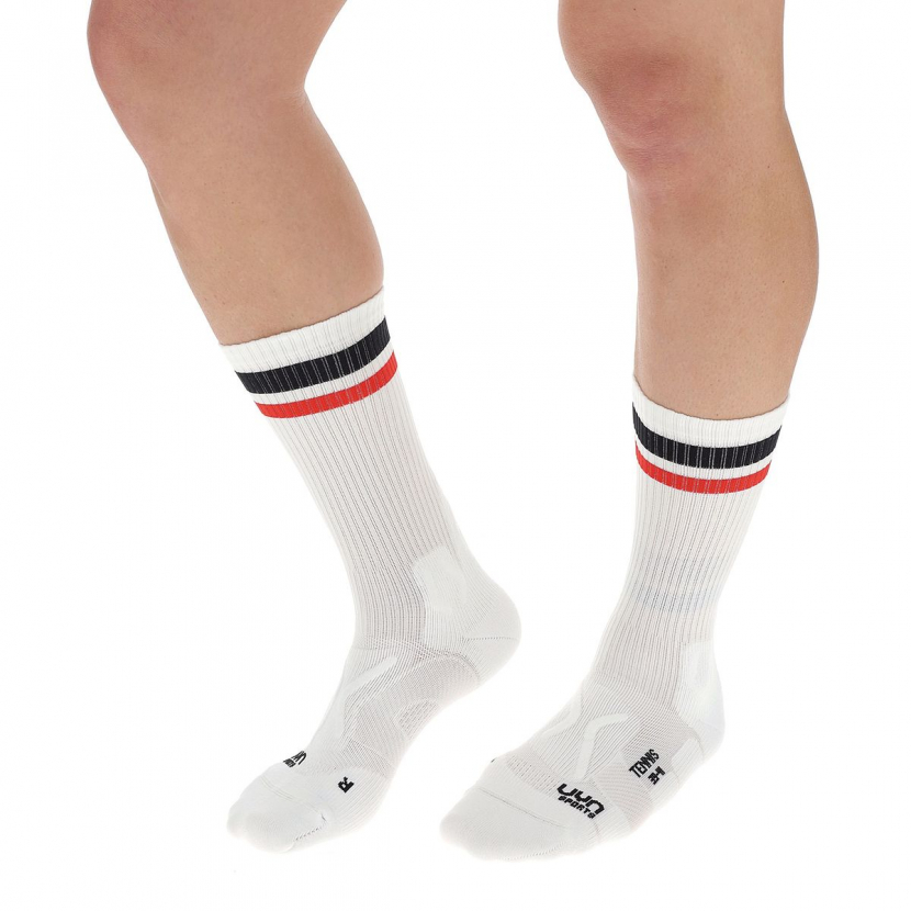 UYN Unisex - Tennis Socks - Stripe/Weiss