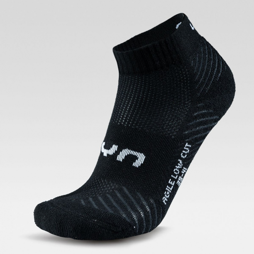 2 Paar UYN Unisex - Agile Quarter mit Frotteesohle - Schwarz