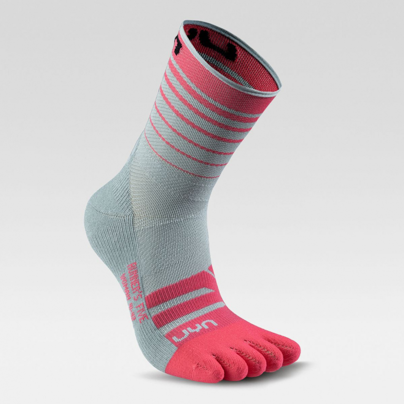 UYN Damen - Runners Five Socks - Grey/Coral