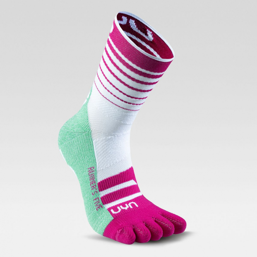 UYN Damen - Runners Five Socks - White/Fuchsia
