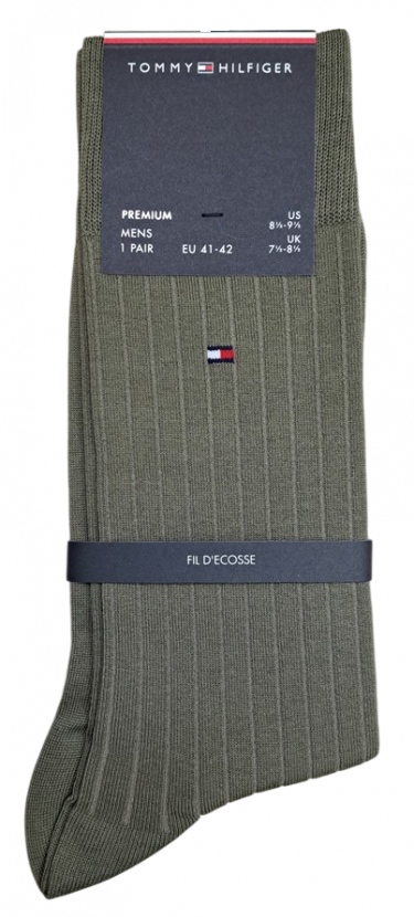 Tommy Hilfiger Herren - Premium Fil D'Ecosse Socken - Uni Green