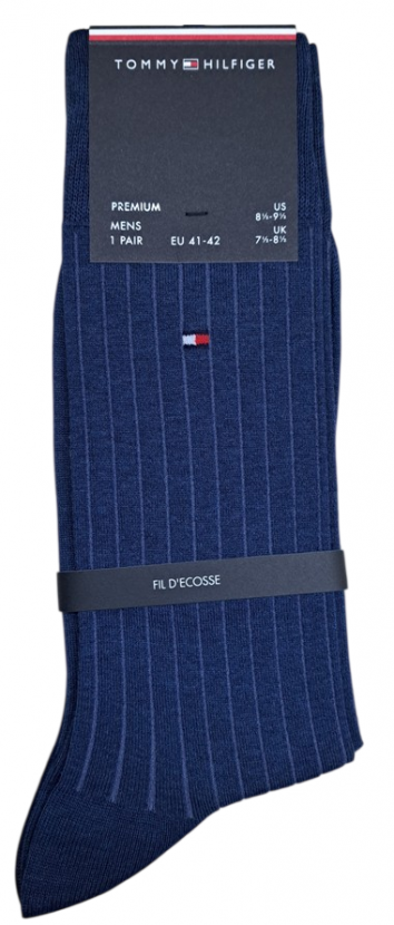 Tommy Hilfiger Herren - Premium Fil D'Ecosse Socken - Uni Jeansmelange