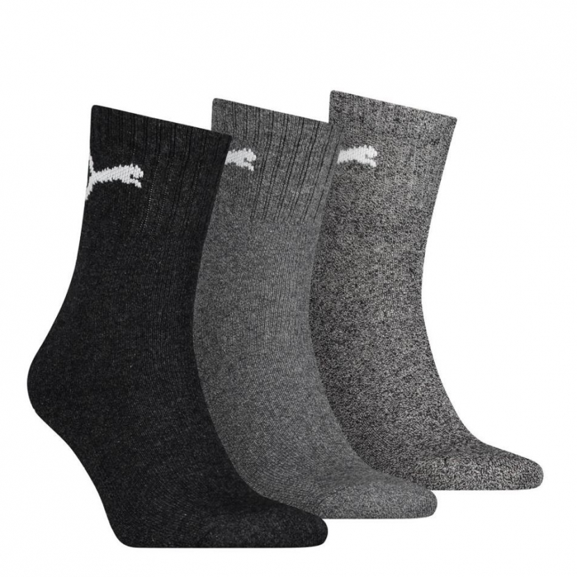 3 Paar Puma Tennissocken - Short Crew Form (Kurzschaft) - Farbset: Mix Grautöne