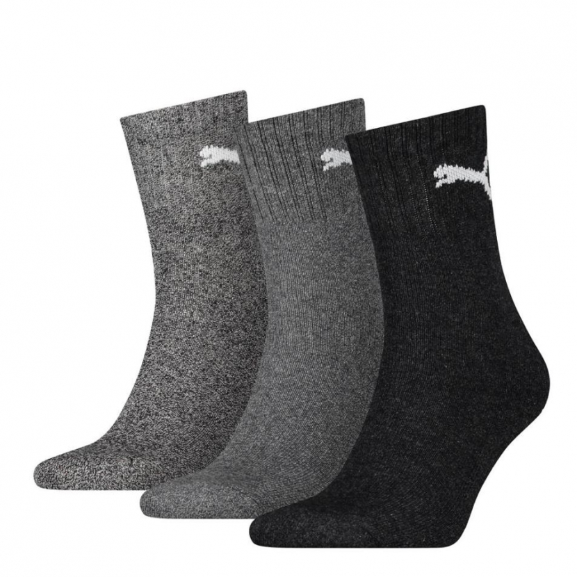 3 Paar Puma Tennissocken - Short Crew Form (Kurzschaft) - Farbset: Mix Grautöne
