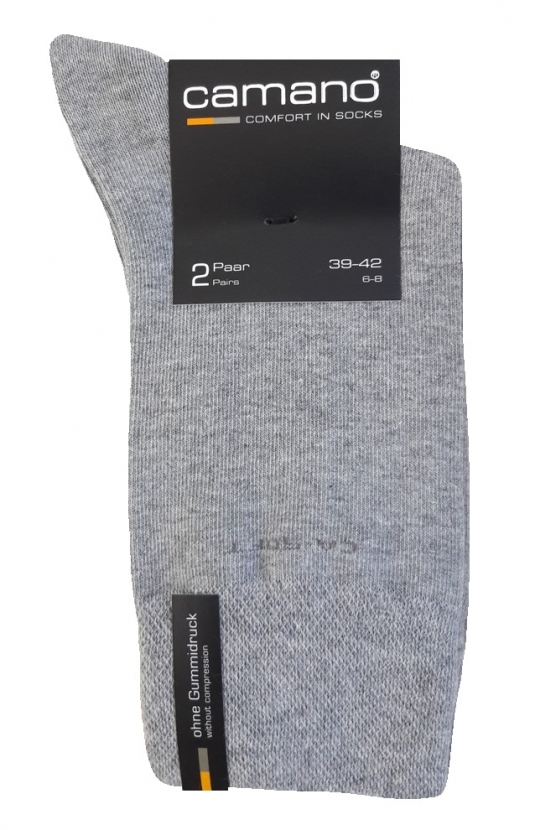 2 Paar CA - SOFTBUND Socken ohne Gummidruck - Hellgrau - Größe 39/42