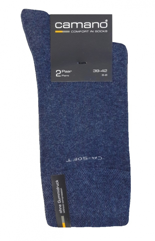 2 Paar Camano CA - SOFTBUND Socken Klassik - Jeansmelange