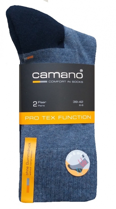 2 Paar Camano Pro Tex Comfort Funktionssocken - Jeans - Größe 35/38