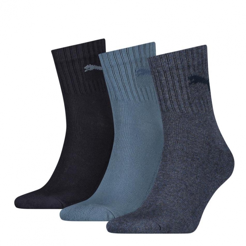 3 Paar Puma Sportsocken Kurzschaftform Farbset - Jeansmix - Größe 39/42