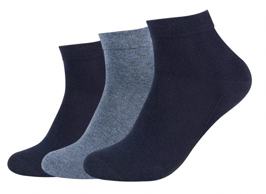 3 Paar Camano Quarter Kurzsocken ohne Gummi - Jeansmix - Größe 47/49