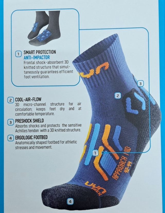 UYN Herren - Approach Kurzschaftform - Blau/Orange