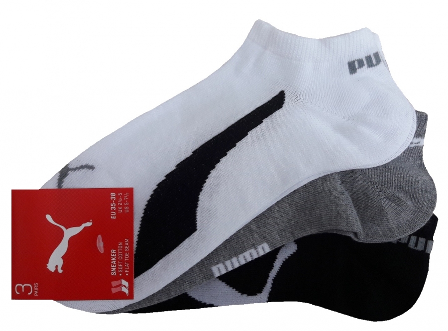3 Paar Puma Sneaker - Lifestyle Farbset - Grau - Größe 39/42